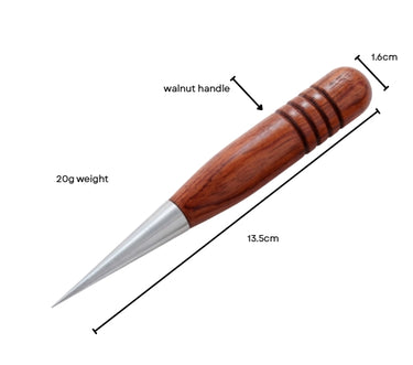 Premium Coffee Latte Art Pen – Stainless Steel Tip & Walnut Handle for Barista Latte Designs